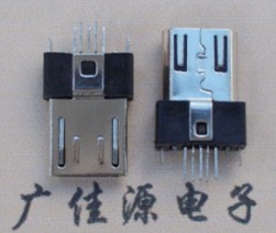 micro usb公头5p立式/夹板1.0mm