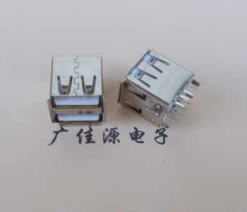 USB A母双层180度有卷边|肆脚直插白胶芯|总长17.7MM针8p沉进去 USB A母双层180度有卷边|肆脚直插白胶芯|总长17.7MM针8p沉进去