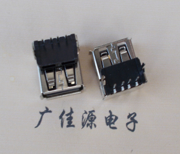 USB母座AF单层正向加高型9.3MM,贰鱼叉脚DIP90度卷边质量优越 USB母座AF单层正向加高型9.3MM,贰鱼叉脚DIP90度卷边质量优越