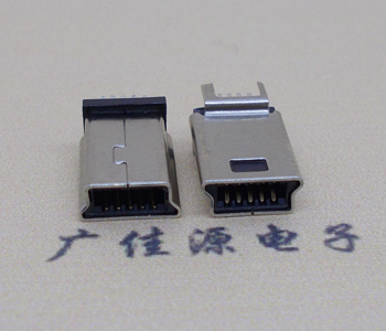 迷你Mini USB 飞利浦10P夹板公头,短体带尖角外露8.9MM 
