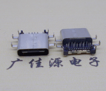 USB 3.1 type-c母座24P沉板带柱,六脚全插板
