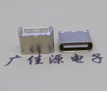 短体USB Type C 3.1母座,夹板0.8PCB板24P直插母头
