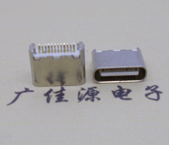 短体USB Type C 3.1母座,夹板0.8PCB板24P直插母头