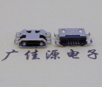 Micro USB B型口反向沉板1.2MM母座,四脚反插直边