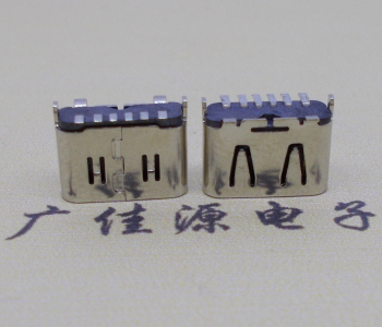 直立式插贴type c6p母座,板端type c立贴连接器 直立式插贴type c6p母座,板端type c立贴连接器