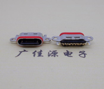 沉板防水usb type c16p接口,带两孔位锁板手机尾插