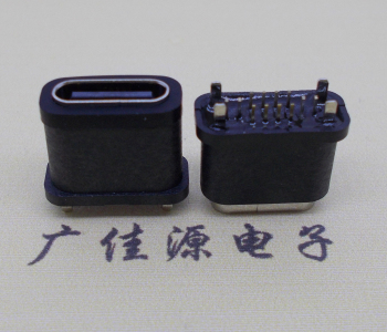 直立插usb type-c16pin防水母头/母座连接器H10.2mm接口