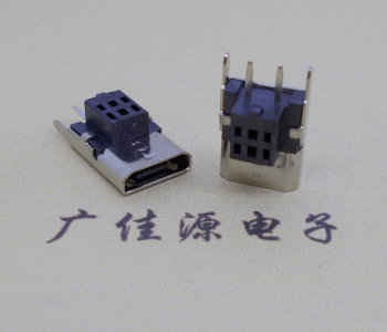 直立插板结构micro 2p母座简易充电usb连接器