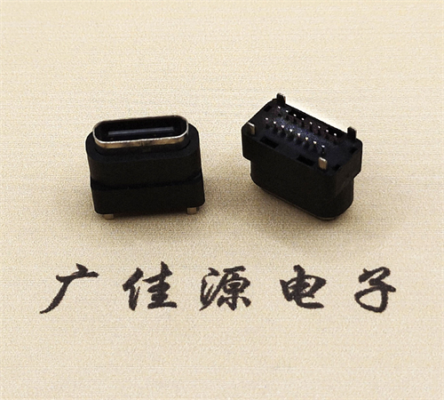 TYPE C充电母座接口.180度直立插16pin端子.防水10.2高度尺寸