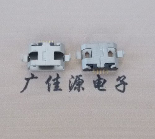 Micro USB沉板接口1.0mmDIP插脚镀雾锡