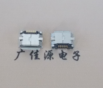 Micro USB接口鱼叉贴片有卷边有柱度雾锡
