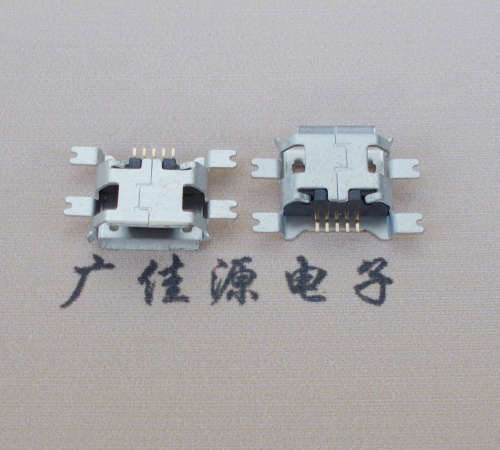 Micro USB 5pin沉板接口四脚全贴片