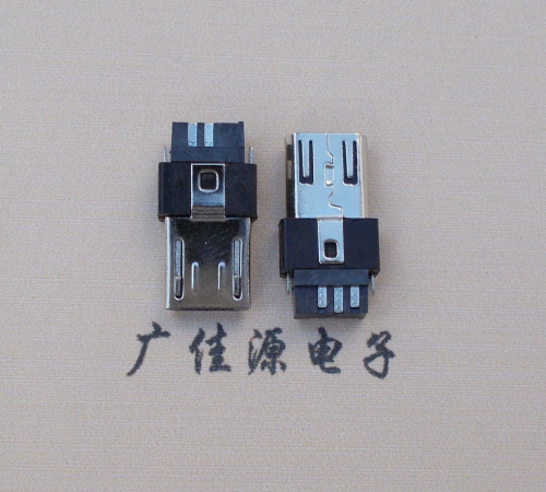Micro USB超薄款焊线式带后塞充电公头