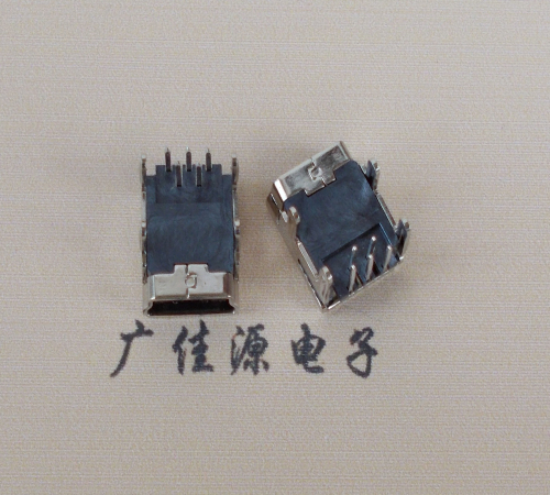 Mini USB四脚插板铜壳