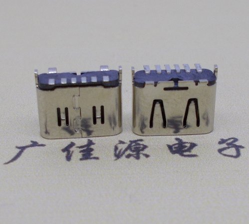 usb type c6pin立贴母座