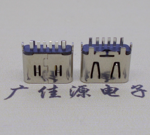 usb type c6pin立式插母头