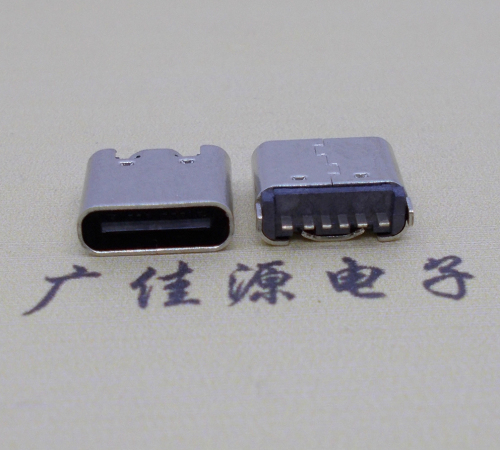 usb type c6pin立式插母口