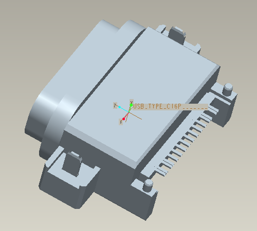 防水usb type c接口3D图