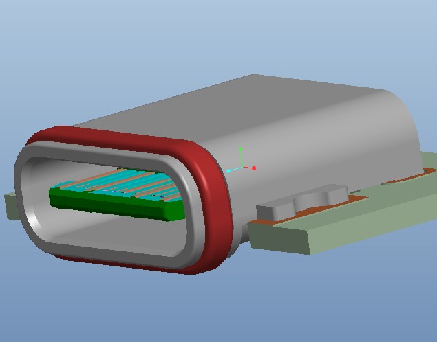 防水USB 3.1 TYPE-C24P-3D外形图 防水USB 3.1 TYPE-C24P-3D外形图